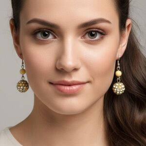 WA Studios Yellow Crystal Beaded Earrings